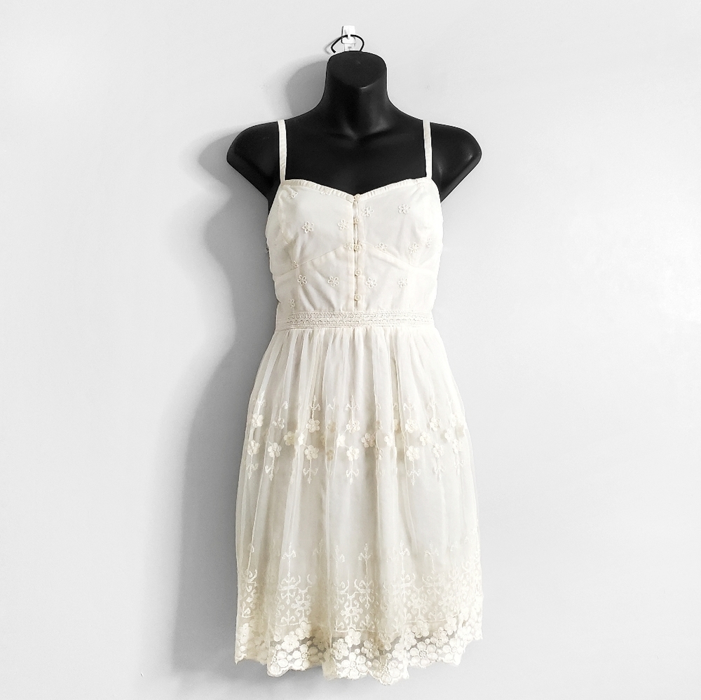 AMERICAN EAGLE Ivory Cream Lace Tulle Dress